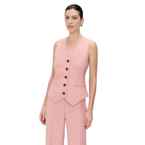 Veronika Maine Stripe Twill Fitted Waistcoat